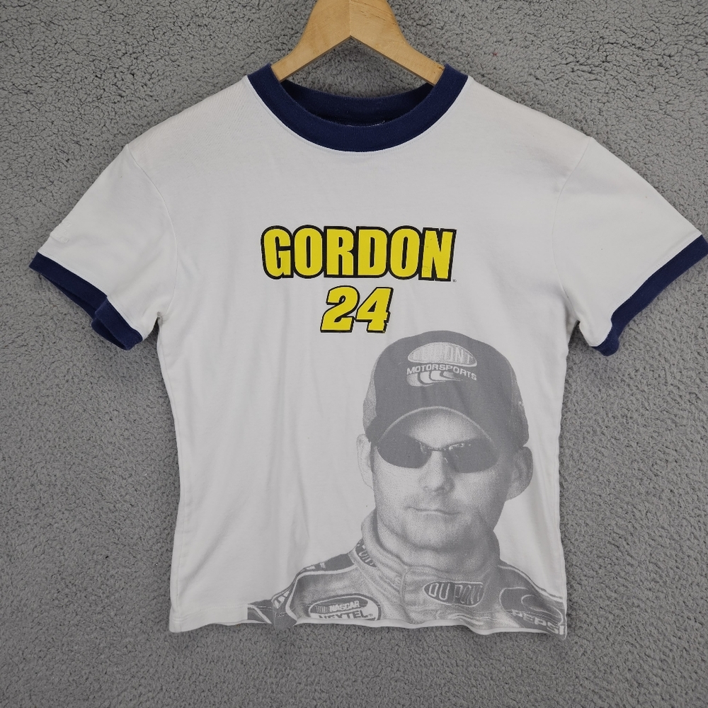 Chase Authentic Nascar Women's T Shirt White Large Jeff Gordon Face Tee